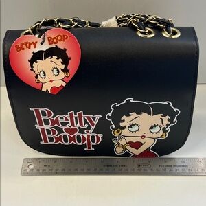 Betty Boop Black and Gold Shoulder Bag